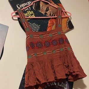 Sweet Love Rust Red Embroidered Strap Tank